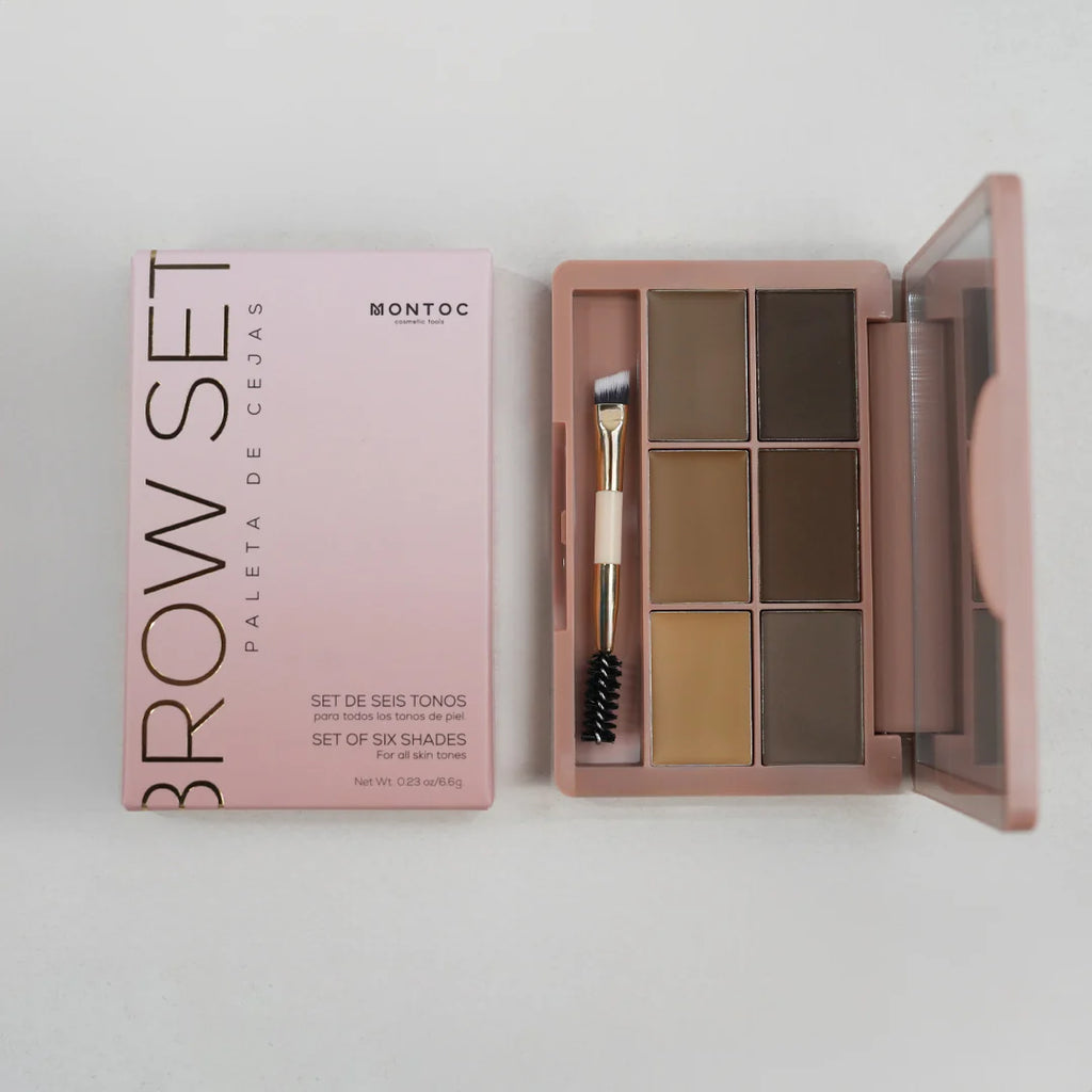 Paleta de Cejas Montoc Brow Set | 6 Tonos Versátiles | Incluye Brocha Profesional