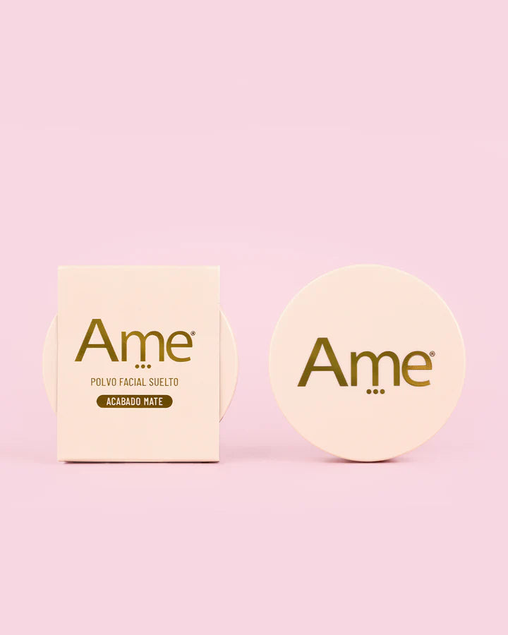 Polvo Facial Suelto Acabado Mate Amé | Control de Brillo y Larga Duración | 01 Translucent