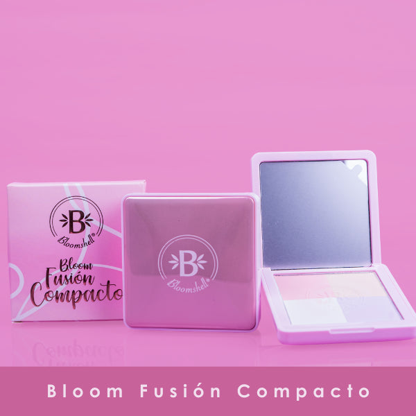 Polvo Compacto Bloom Fusión | Acabado Profesional con Estuche y Espejo | Bloomshell