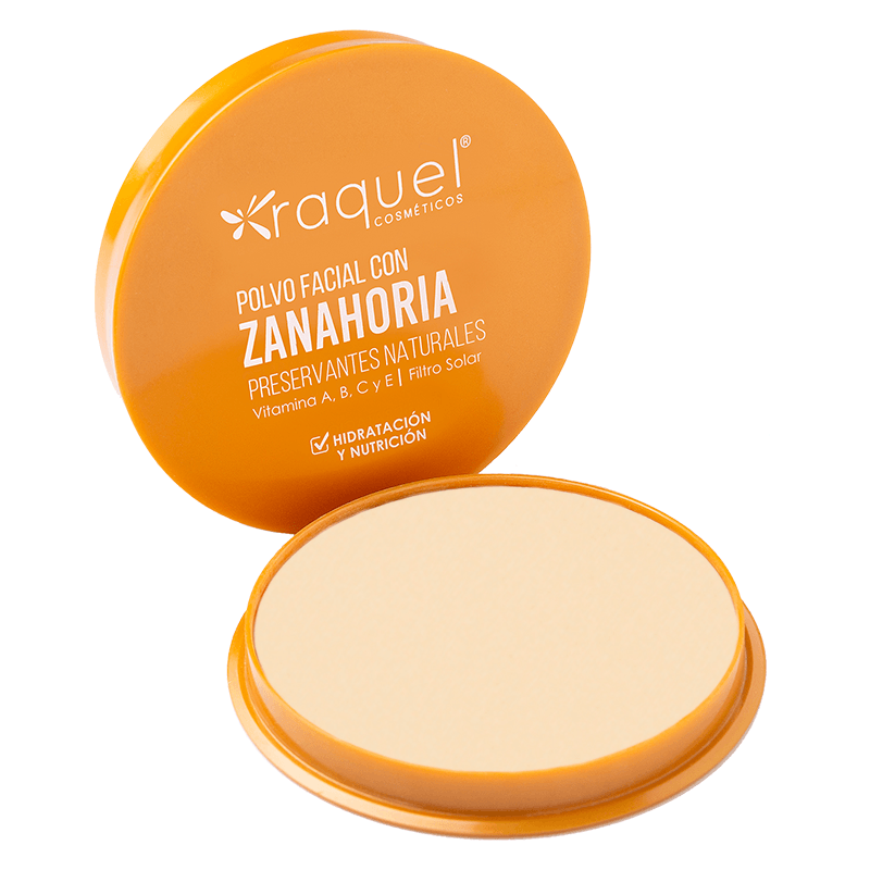 Polvo Facial con Zanahoria Raquel Cosméticos | Vitamina A, B, C y E | Tono 1 Bahamas