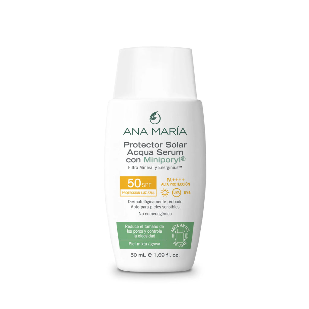 Protector Solar Ana María Acqua Serum SPF 50 | Control de Poros y Oleosidad