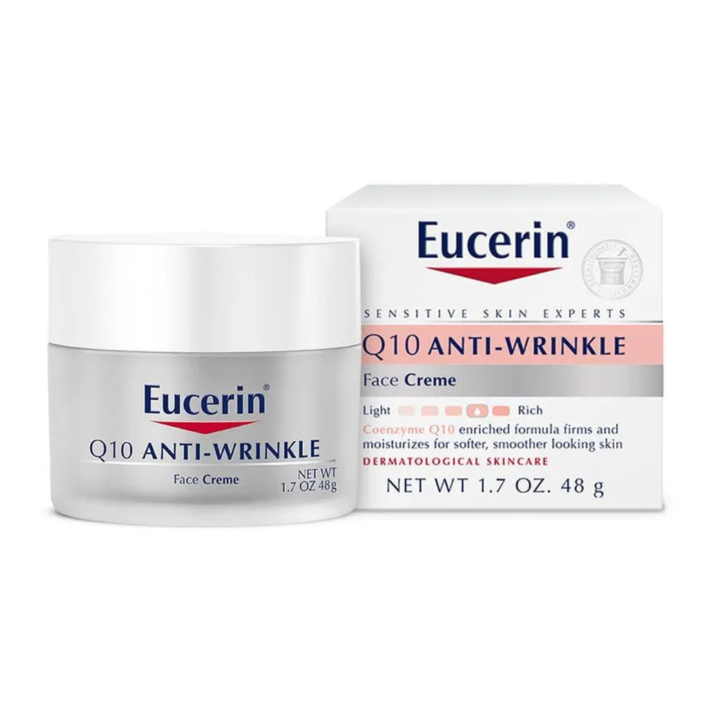 Crema Facial Antiarrugas Eucerin Q10 | Tratamiento Reafirmante para Piel Sensible | 48g