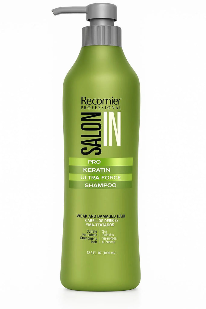 Shampoo Recamier Salon In Keratin Ultra Force 1 Litro | Cabellos Débiles y Maltratados