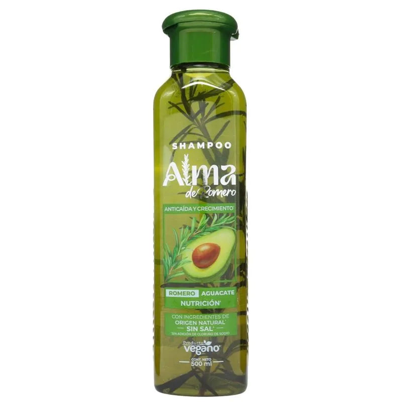 Shampoo Alma de Romero y Aguacate Sin Sal 500 ml | Nutrición