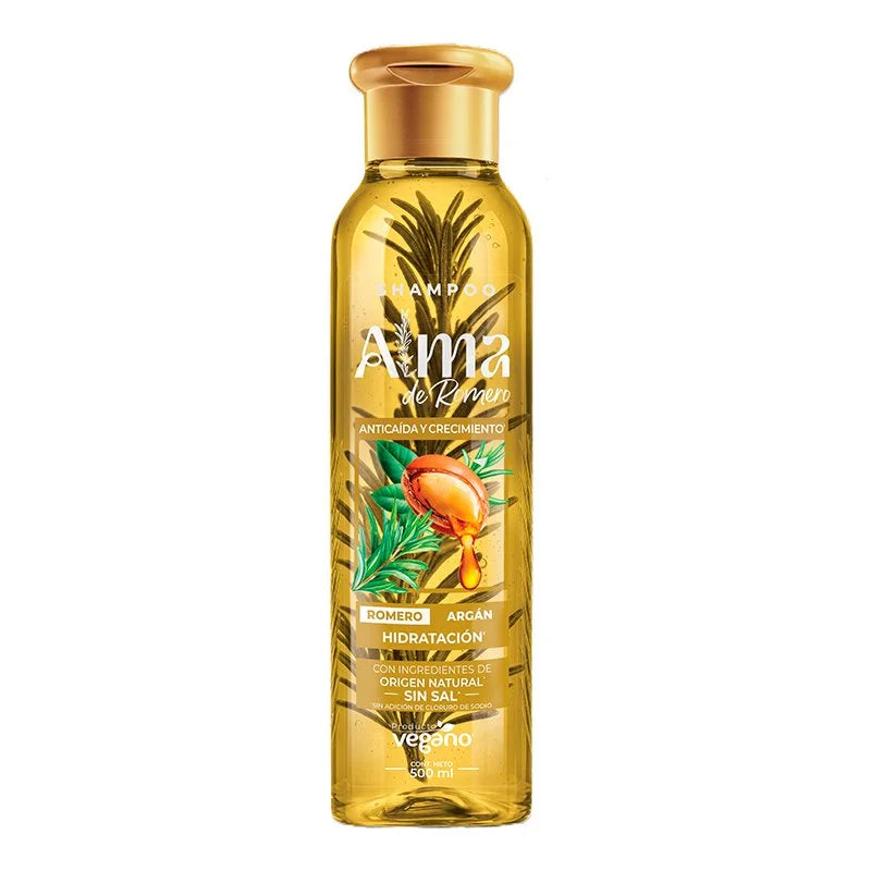 Shampoo Alma de Romero y Argán Sin Sal 500 ml | Hidratación