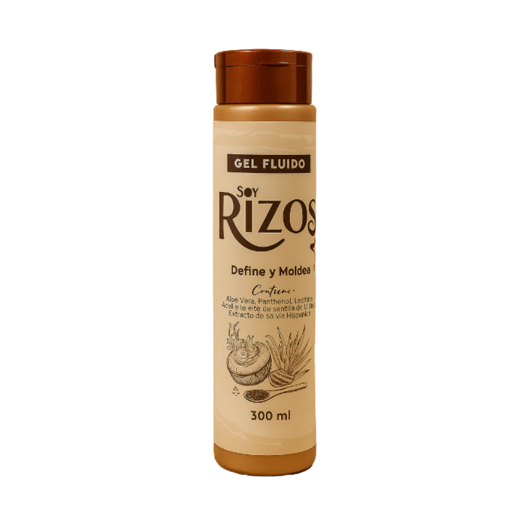 Gel Fluido Soy Rizos 300ml | Define y Moldea con Aloe Vera, Pantenol y Semillas de Uva