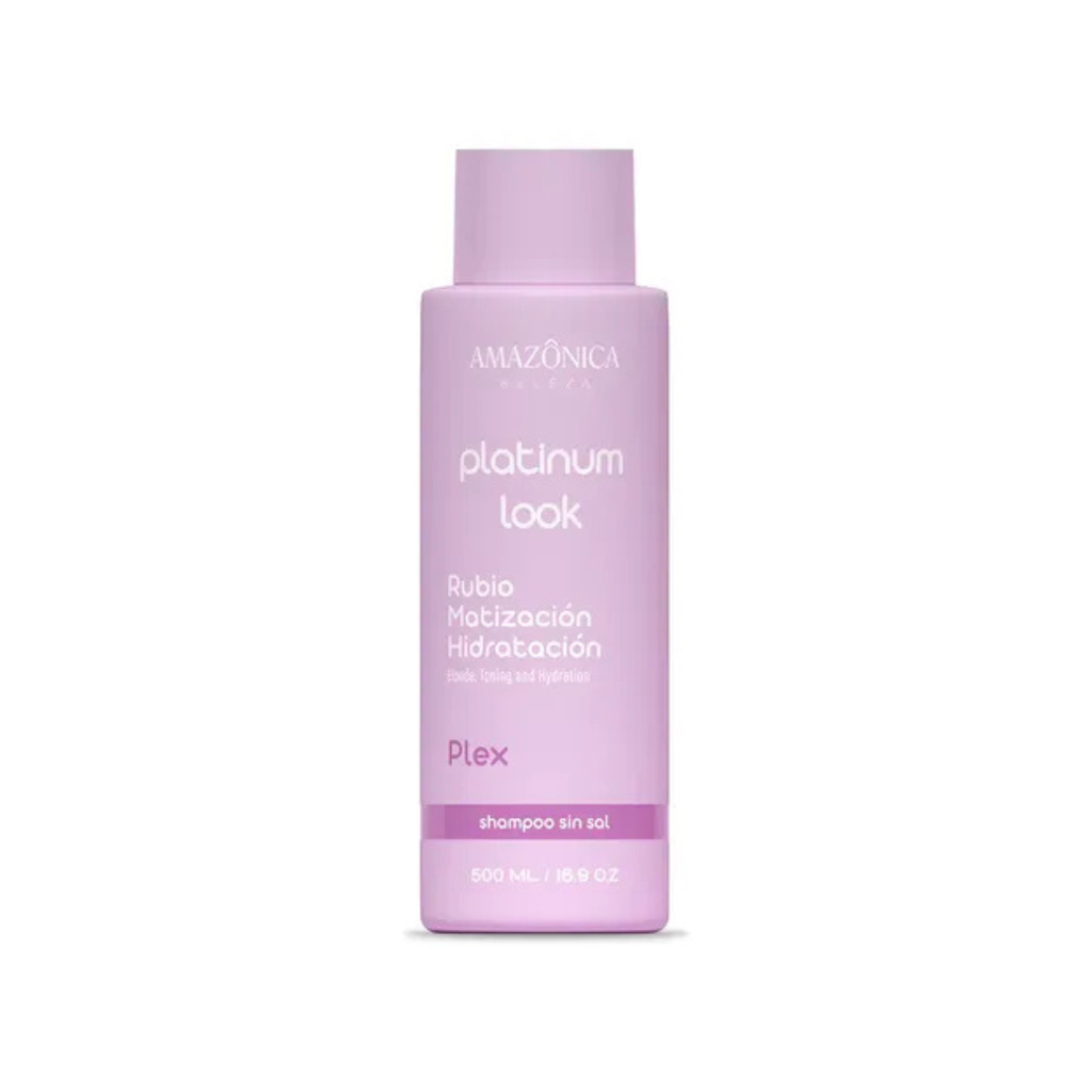 Shampoo Platinium Look Rubio, Matización e Hidratación Plex 500 ml | Amazônica Beleza