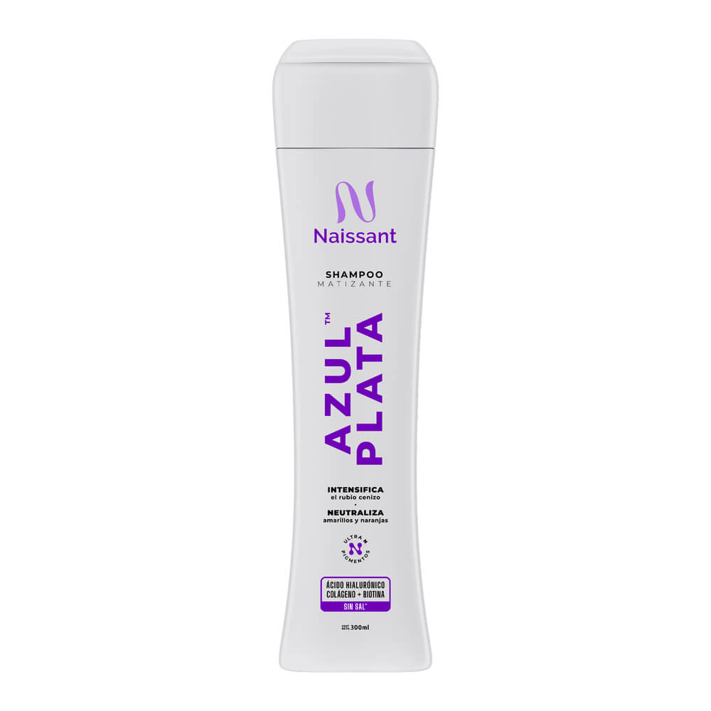Shampoo Matizante Azul Plata Naissant 300 ml | Neutraliza Amarillos y Intensifica el Rubio Cenizo