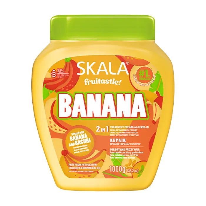 Skala Frutástica! Banana 2 en 1 (1000g) | Tratamiento Reparador con Plátano y Bacuri para Cabellos Secos y con Frizz