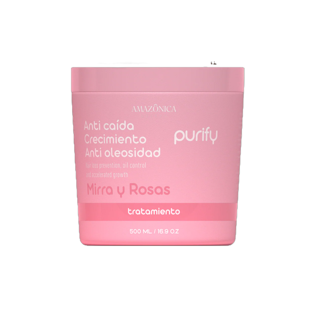 Tratamiento Purify Mirra y Rosas Amazônica Beleza 500ml – Anti Caída, Crecimiento Acelerado y Control de Grasa