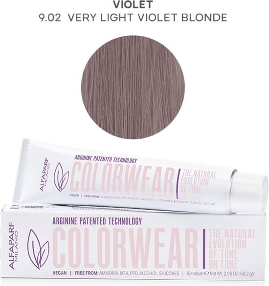 Tinte Color Wear Alfaparf Milano | Tono 9.02 | Very Light Violet Blonde