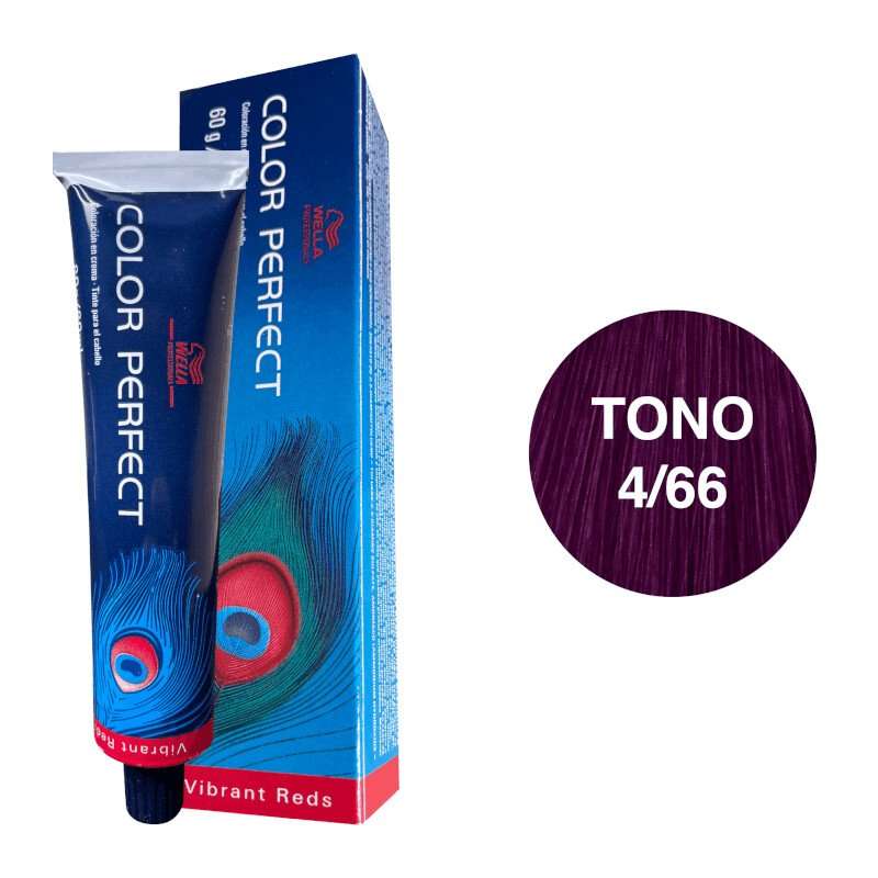 Tinte Color Perfect Wella Professionals Tono 4/66 Castaño Medio Violeta Intenso