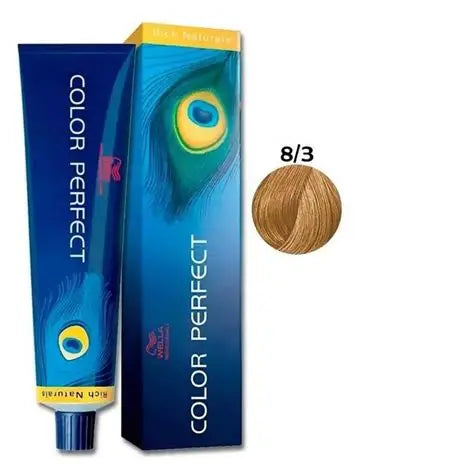 Tinte Color Perfect Wella Professionals Tono 8/3 Rubio Claro Dorado