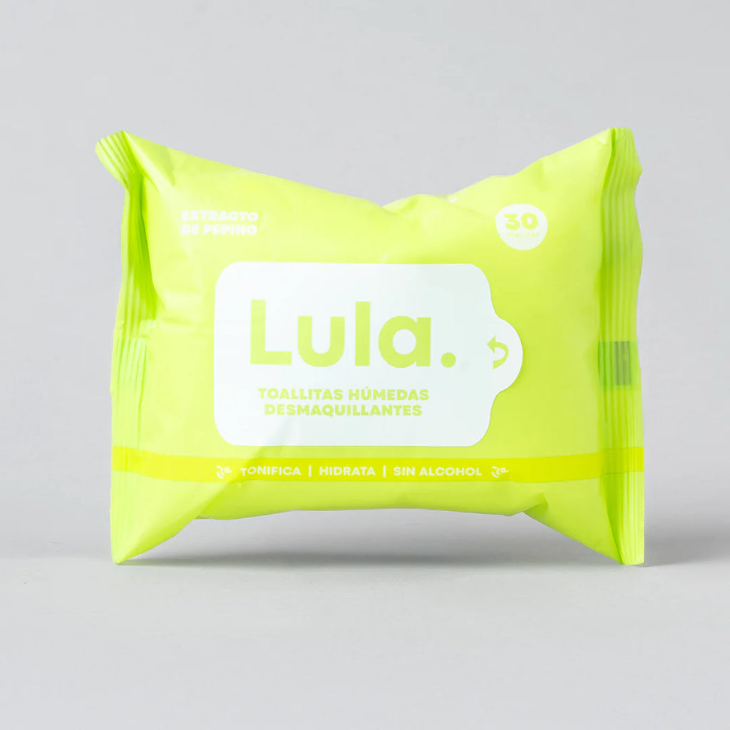 Toallitas Húmedas Desmaquillantes Lula | Extracto de Pepino | Tonifica e Hidrata | Sin Alcohol
