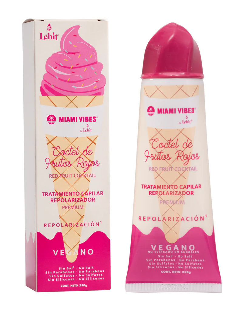 Tratamiento Repolarizador Coctel de Frutos Rojos Lehit 250g | Fórmula Vegana y Reparación Intensiva
