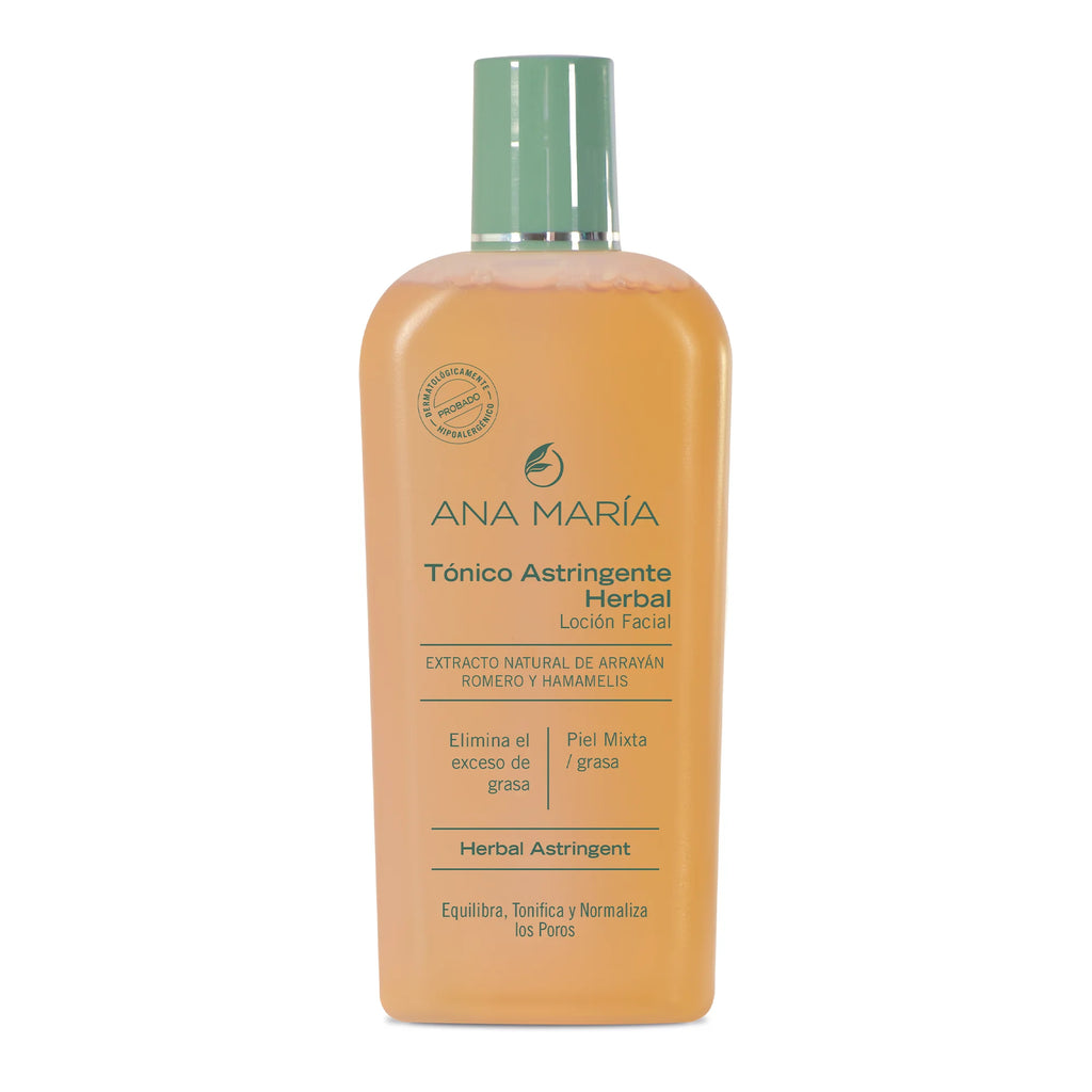 Tónico Astringente Herbal Ana María | Extractos de Arrayán, Romero y Hamamelis | Para Piel Mixta y Grasa