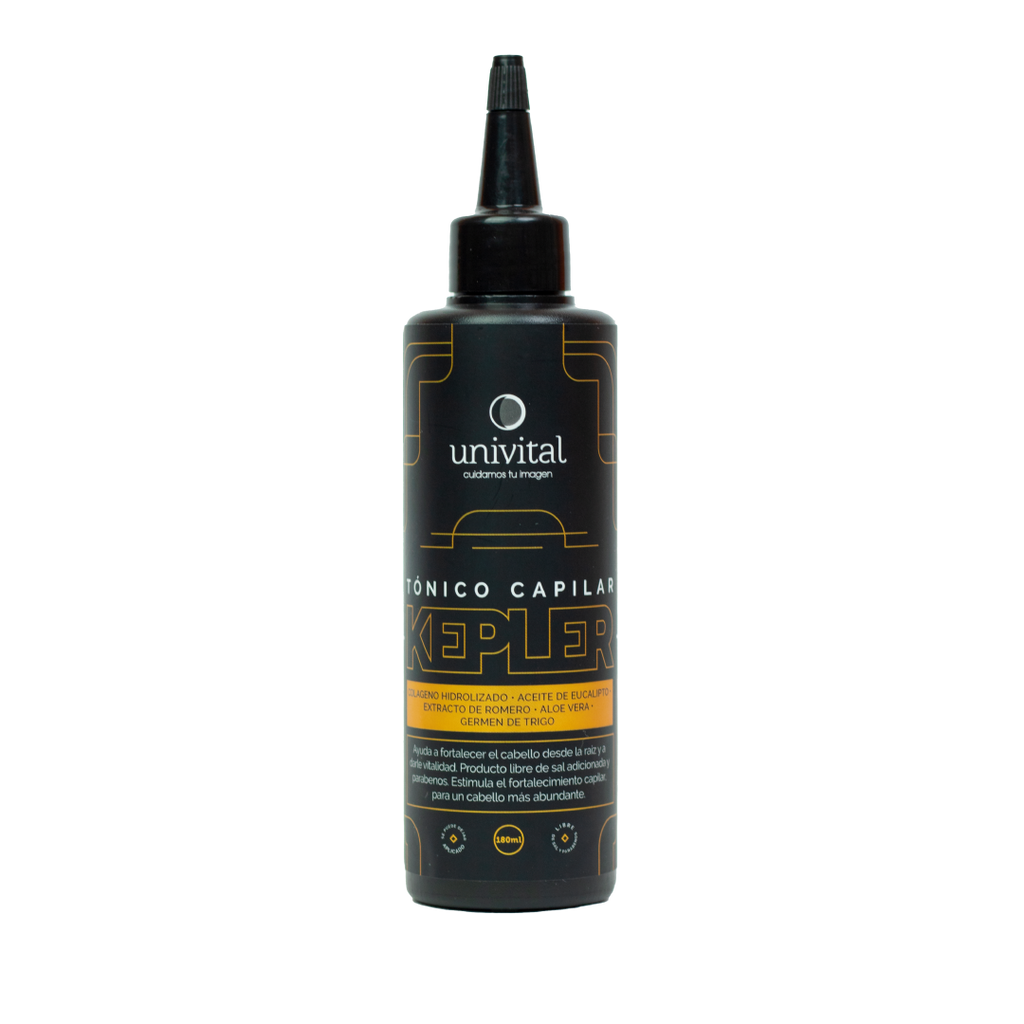 Tónico Capilar Kepler Univital 180ml: Estímulo, Fuerza y Densidad desde la Raíz