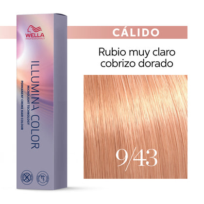 TINTE ILLUMINA COLOR 9/43 RUBIO ROJIZO DORADO ULTRA CLARO
