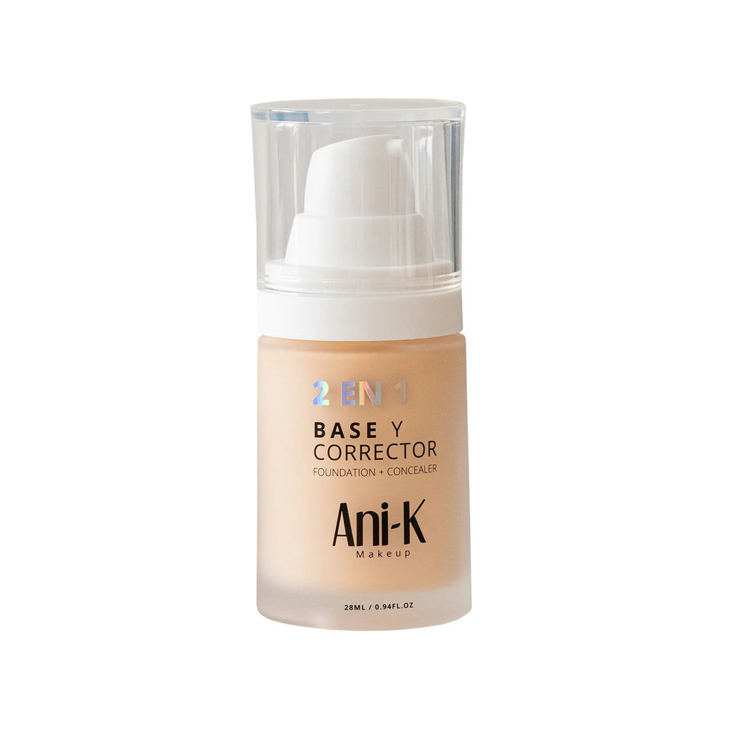 Base y Corrector 2 en 1 Ani-K | Tono 02 Taylor | Cobertura Profesional y Acabado Perfecto