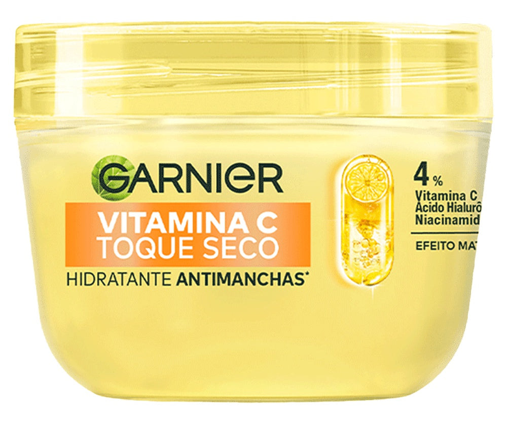 Crema Hidratante Anti-Manchas Garnier Vitamina C Toque Seco 4% [Vitamina C + Ácido Hialurónico + Niacinamida]