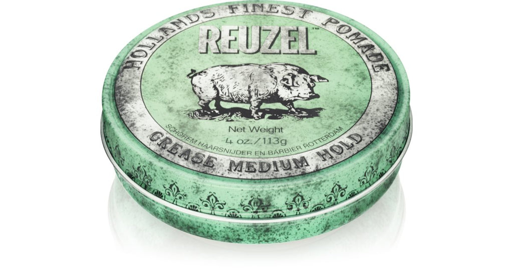 Pomada Estilizadora Base Aceite Reuzel Green Grease Medium Hold 4 oz