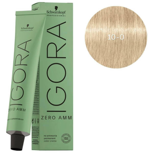 Tinte Igora Zero AMM 10-0 Rubio Extra Claro Natural | Schwarzkopf Professional (60ml)