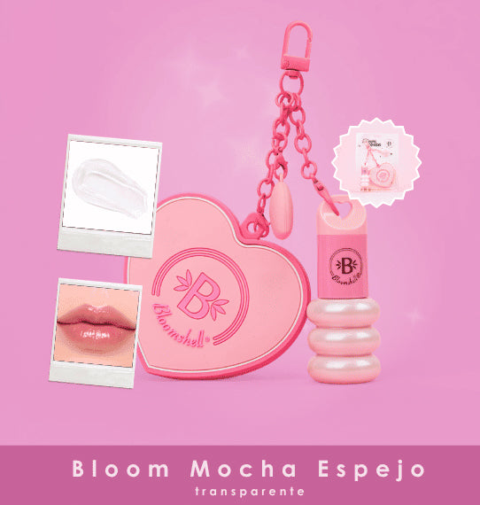 Llavero Brillo Labial Bloom Mocha Espejo Transparente | Bloomshell