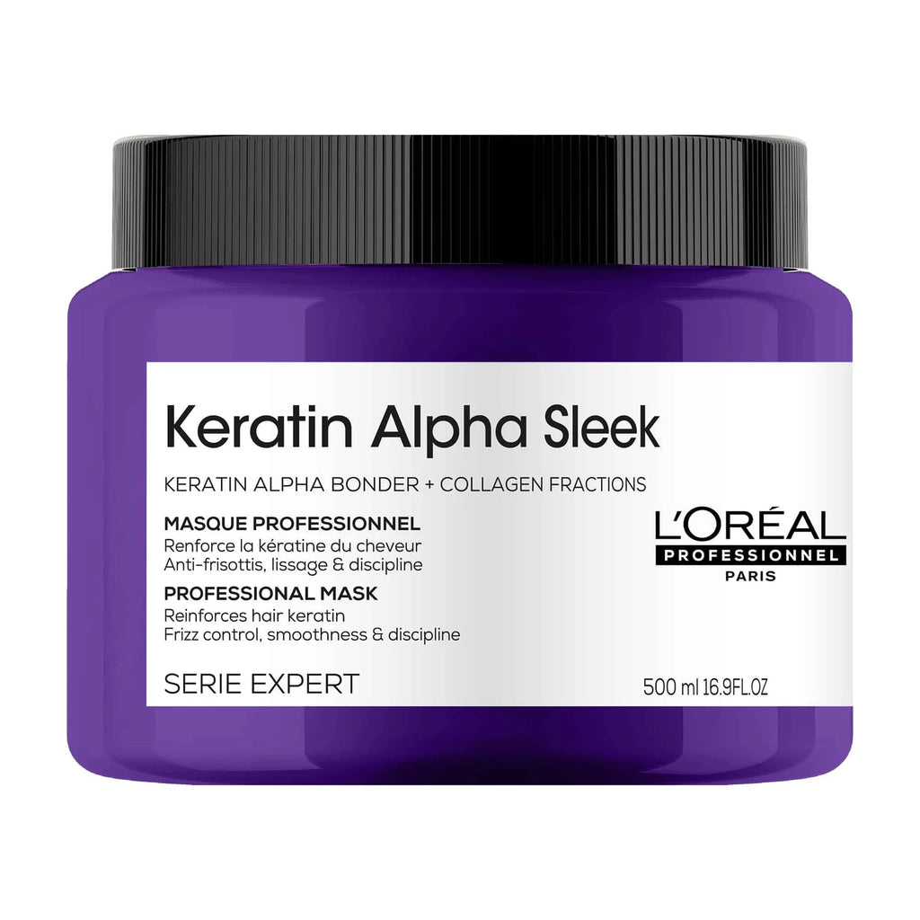 Mascarilla Profesional L'Oréal Serie Expert: Keratin Alpha Sleek | Formato de 500ml