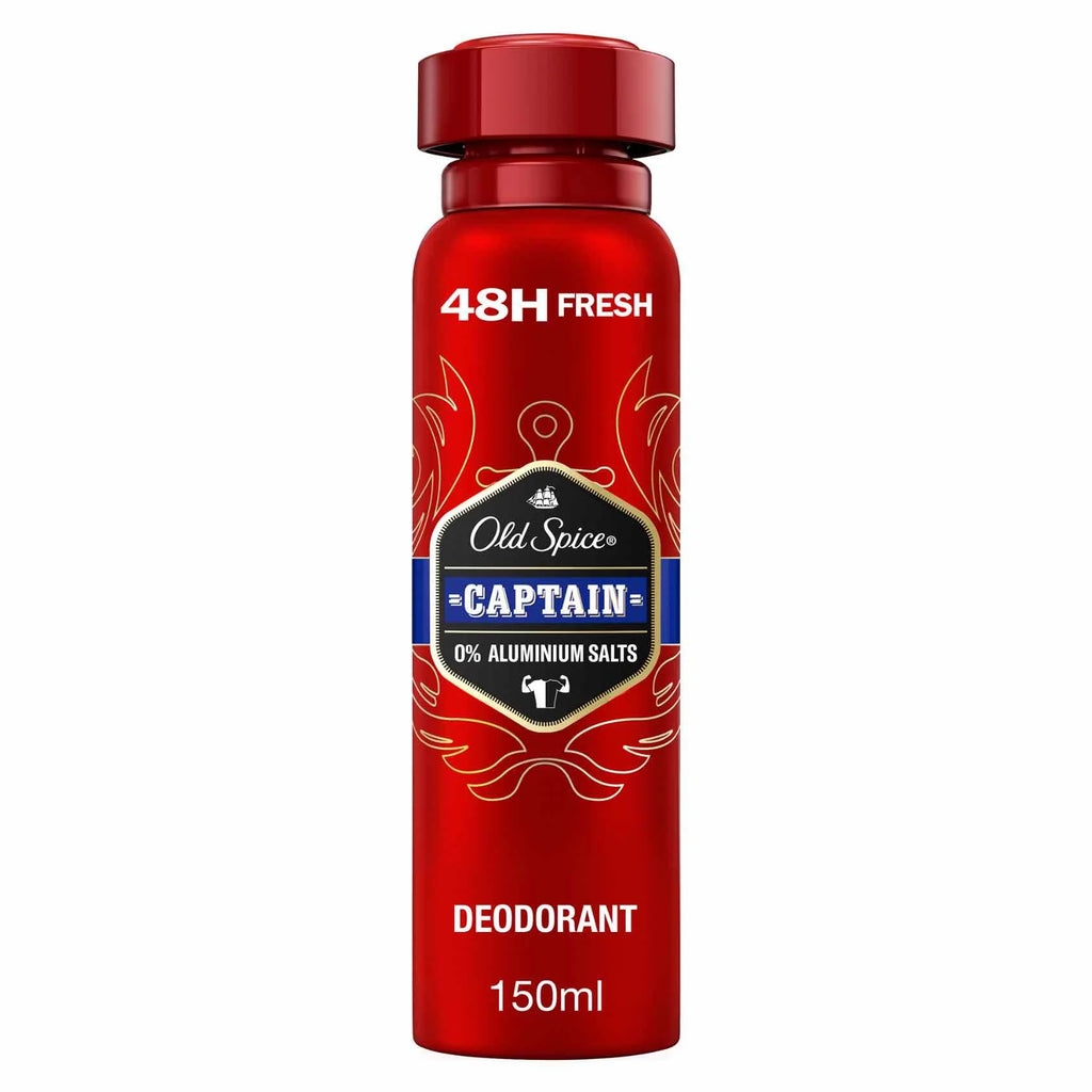 Desodorante Corporal en Spray Old Spice Captain 48H Fresh 0% Sales de Aluminio 150 ml