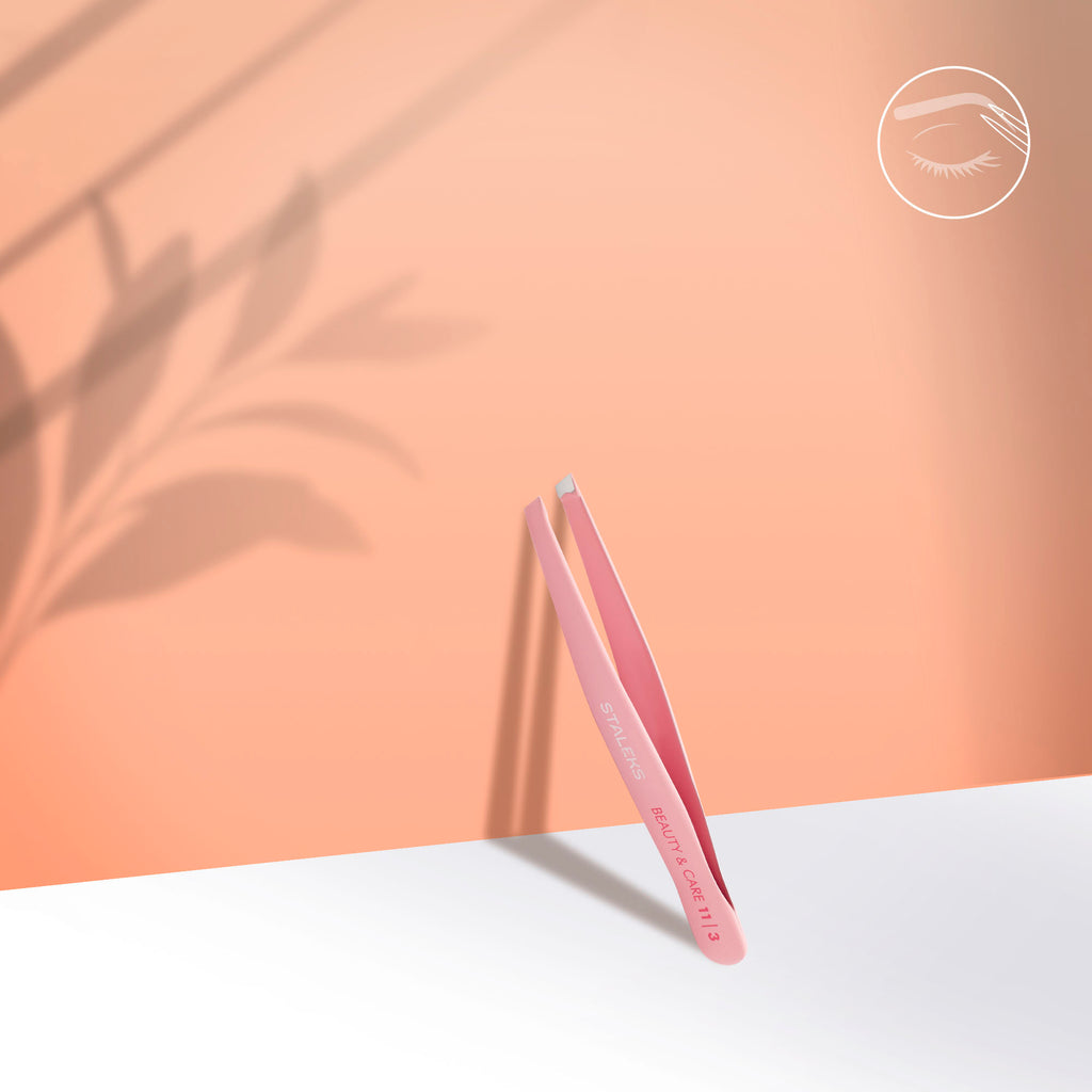 Pinza para Cejas Staleks Beauty & Care 11 Tipo 3 | Diseño Ergonómico en Rosa