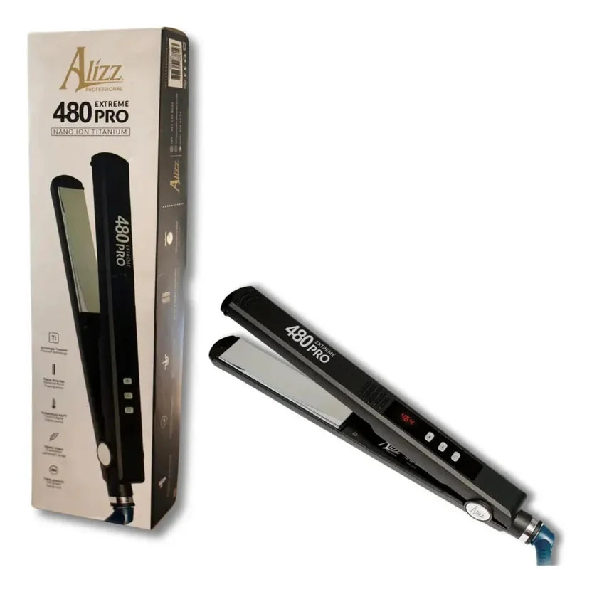 Plancha para Cabello Alizz 480 Extreme Pro Nano Ion Titanium Negro