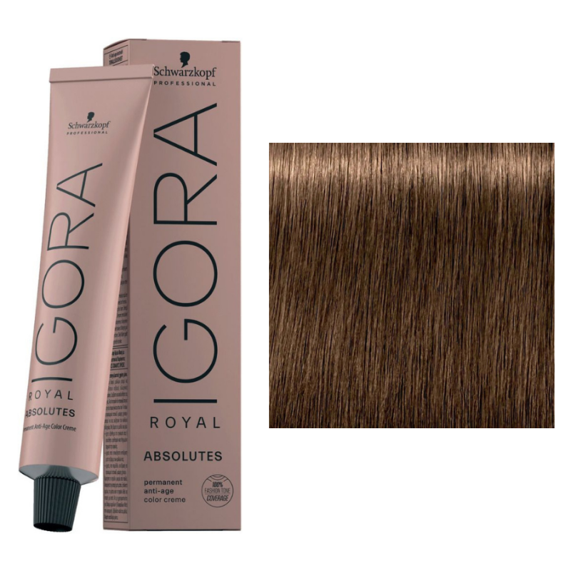 Tinte Igora Royal Absolutes 7-60 Rubio Medio Chocolate Natural | Cobertura Total de Canas
