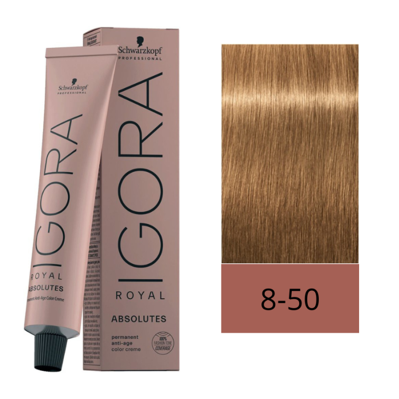 Igora Royal Absolutes 8-50 Rubio Claro Dorado Natural | Cobertura y Cuidado Antiedad
