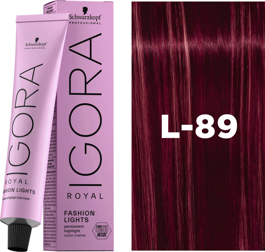 Tinte Igora Royal Fashion Lights L-89 Rojo Violeta | Coloración Vibrante y Reflejos Intensos