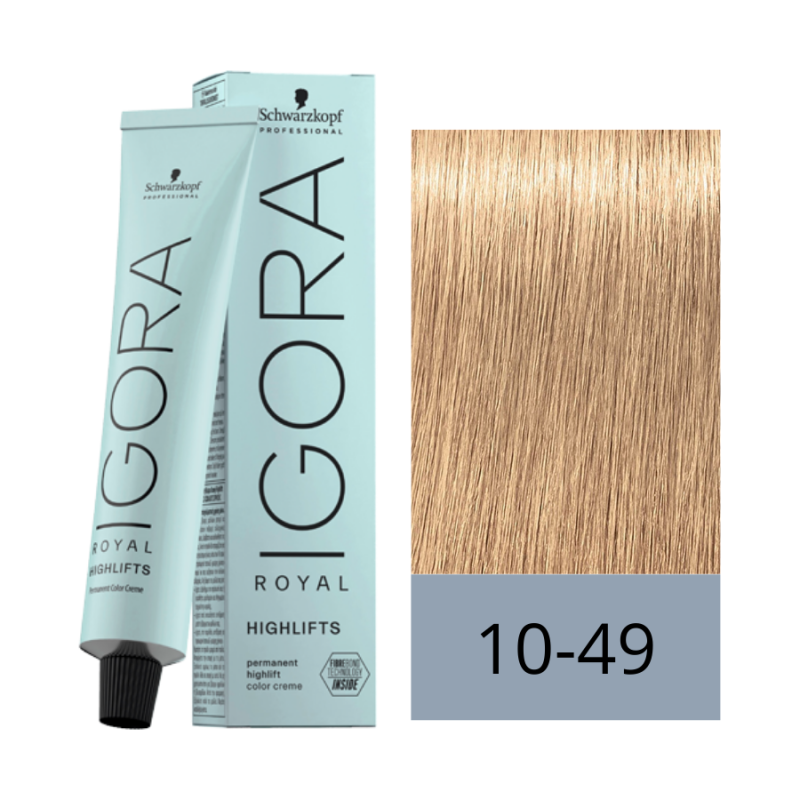 Igora Royal Highlifts 10-49 Rubio Platino Beige Violeta | Coloración Profesional de Alto Rendimiento