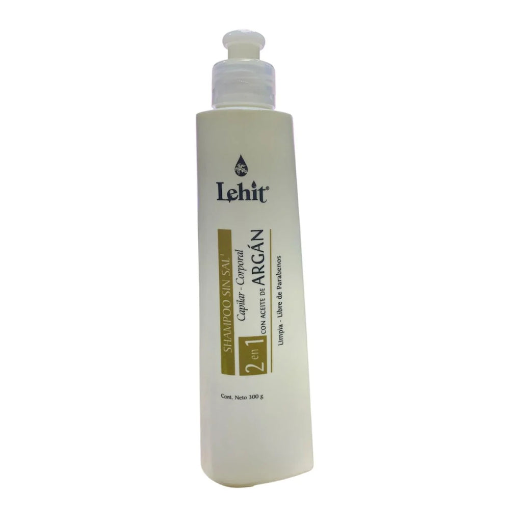Shampoo 2 en 1 Capilar y Corporal con Aceite de Argán Lehit 300g | Limpieza y Nutrición