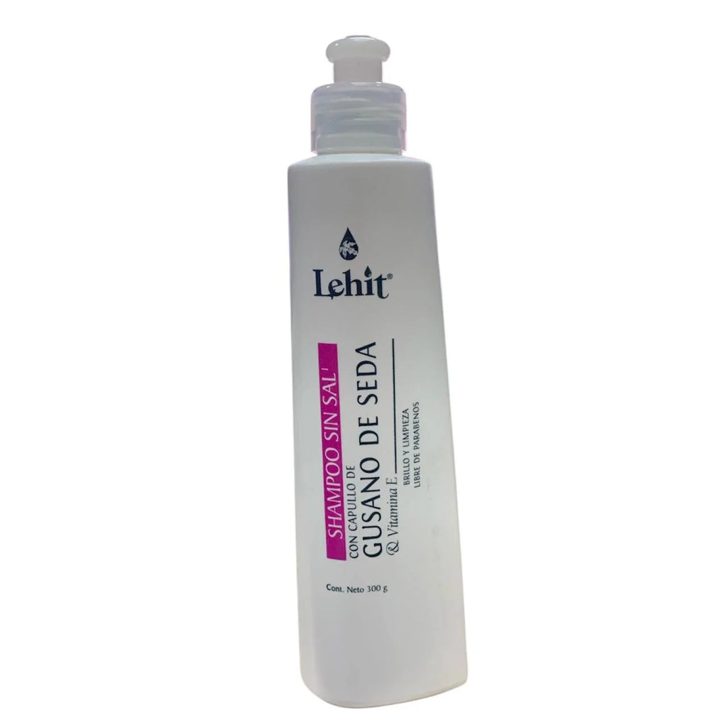 Shampoo de Gusano de Seda y Vitamina E Lehit Sin Sal 300g | Brillo y Limpieza