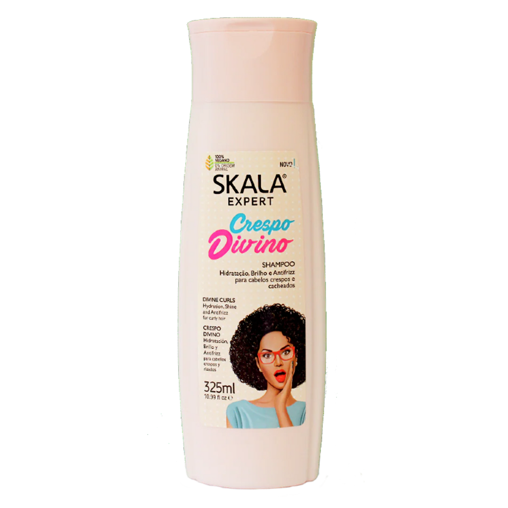 Shampoo Skala Expert Crespo Divino (325ml) | Hidratación, Brillo y Control Antifrizz para Cabellos Crespos y Rizados