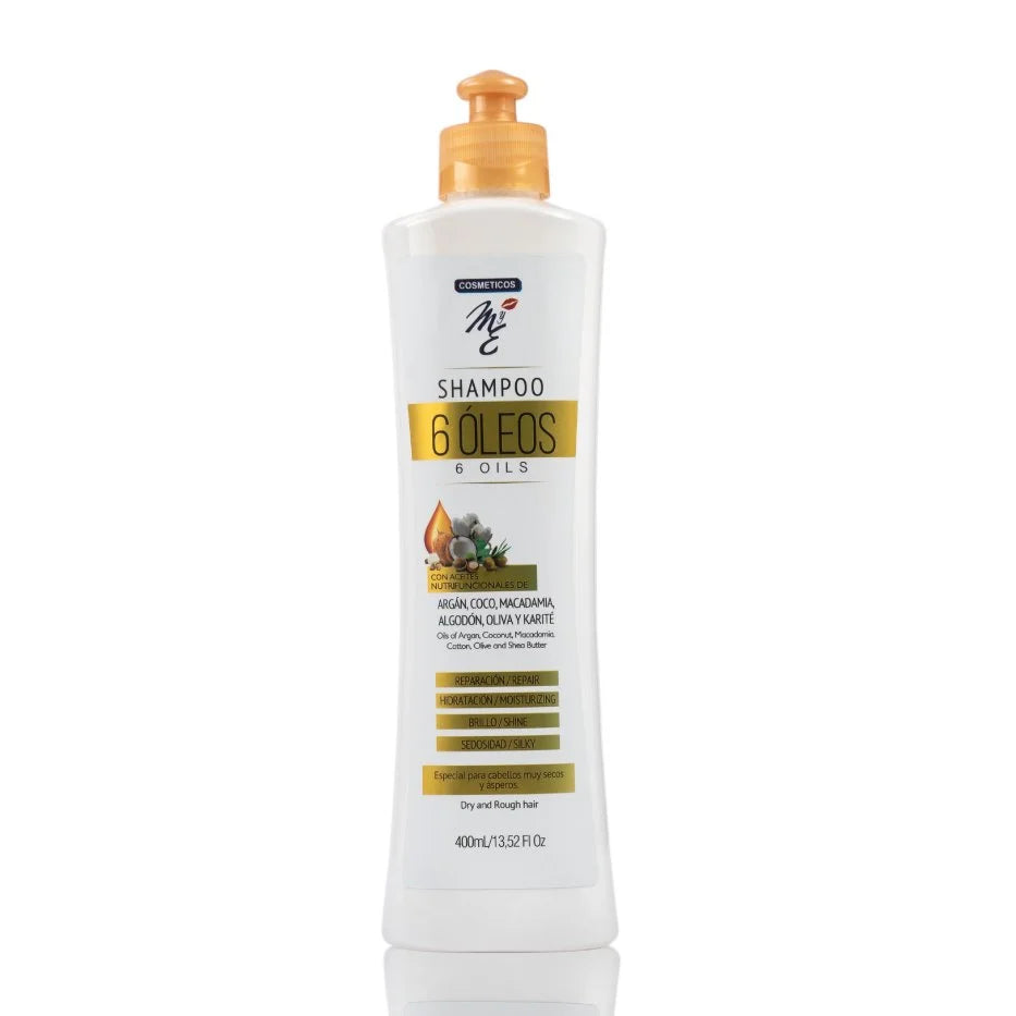 Shampoo 6 Óleos M&E | Reparación y Nutrición Intensiva (400ml)