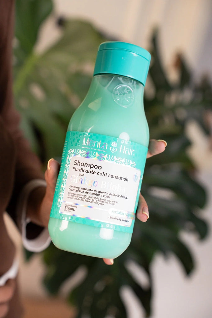 Shampoo Purificante Cold Sensation con Ginkgo Biloba Menta Hair 550ml | Limpieza Profunda y Efecto Frío