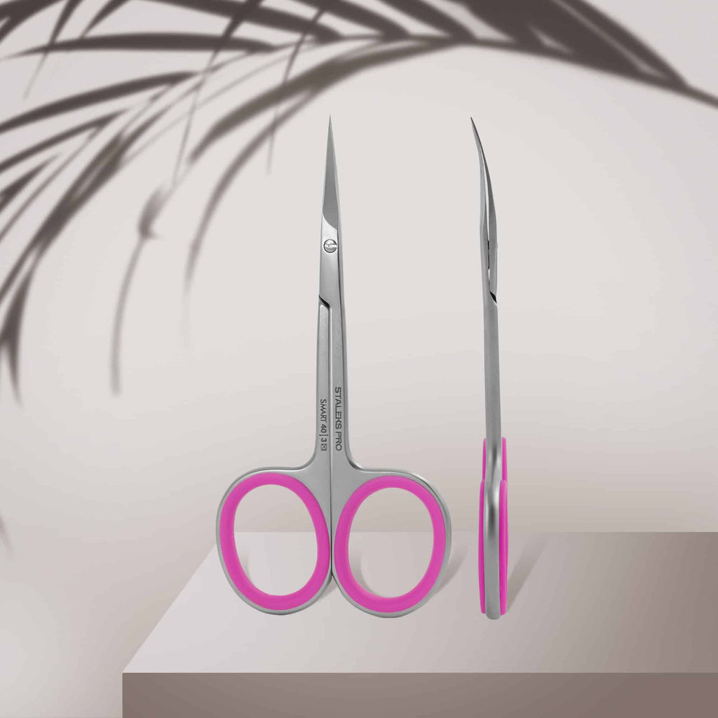 Tijeras para Cutícula Staleks Pro Smart 40 Tipo 3 | Diseño Ergonómico con Mangos de Silicona